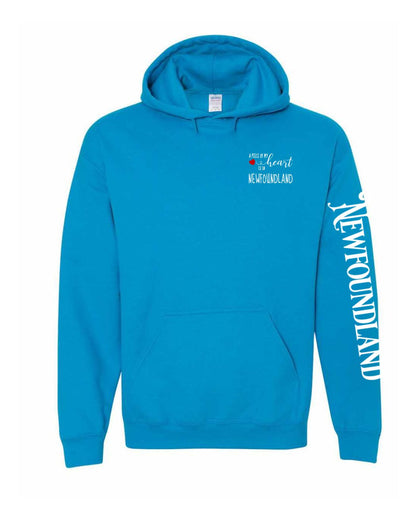 A piece of my heart is in Newfoundland Left Chest and Sleeve Pullover Hoodie
