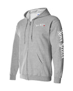 NS Girl Red Heart Left Chest and Sleeve Zip Hoodie - Unisex
