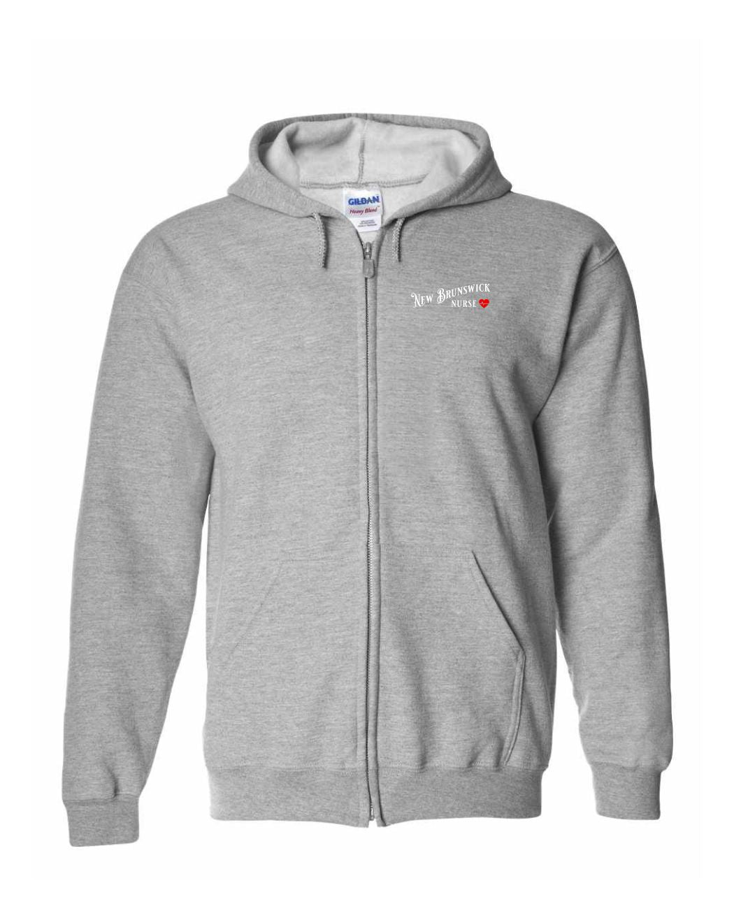 New Brunswick Nurse Left Chest and Back Zip Hoodie