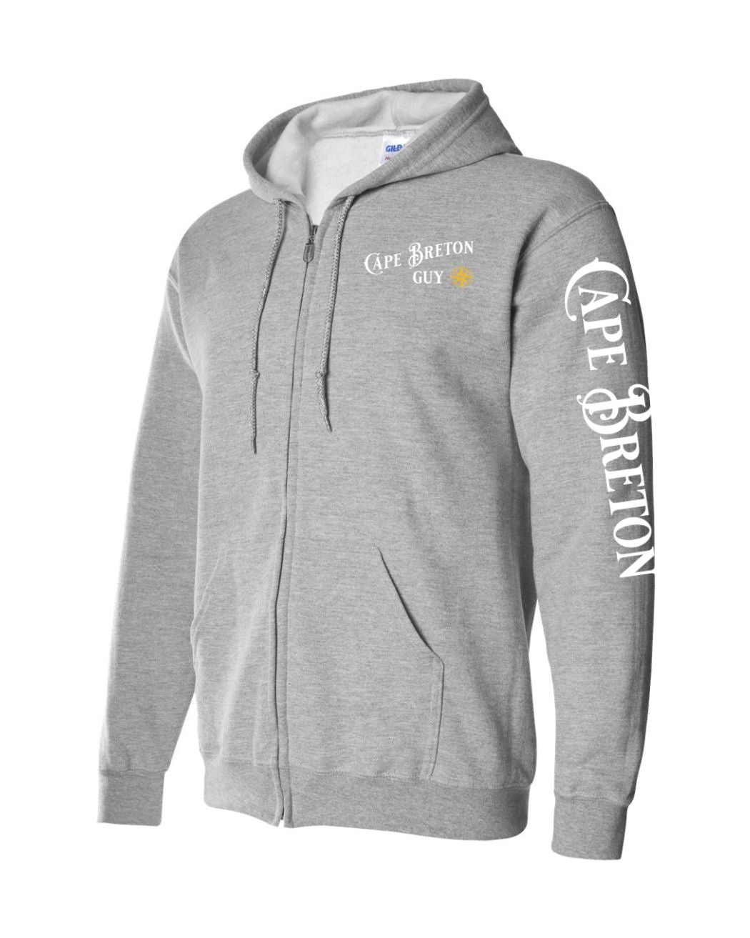 CB Guy Yellow Compass  Left Chest and Sleeve Zip Hoodie - Unisex