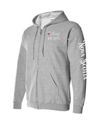 A piece of my heart Red Heart NS Left Chest and Sleeve Zip Hoodie - Unisex