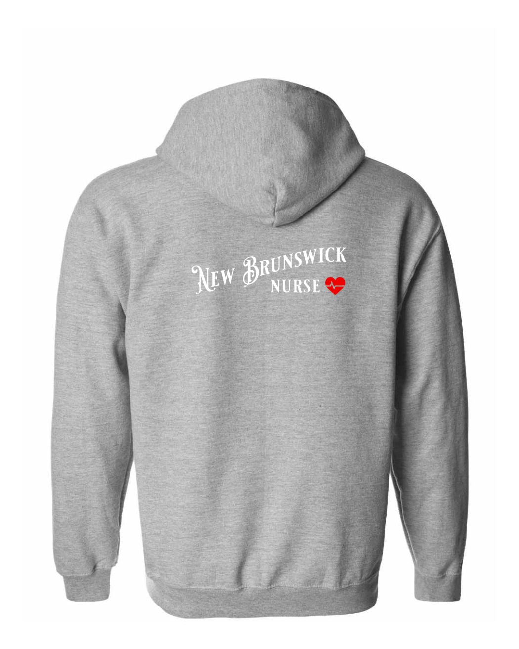 New Brunswick Nurse Left Chest and Back Zip Hoodie