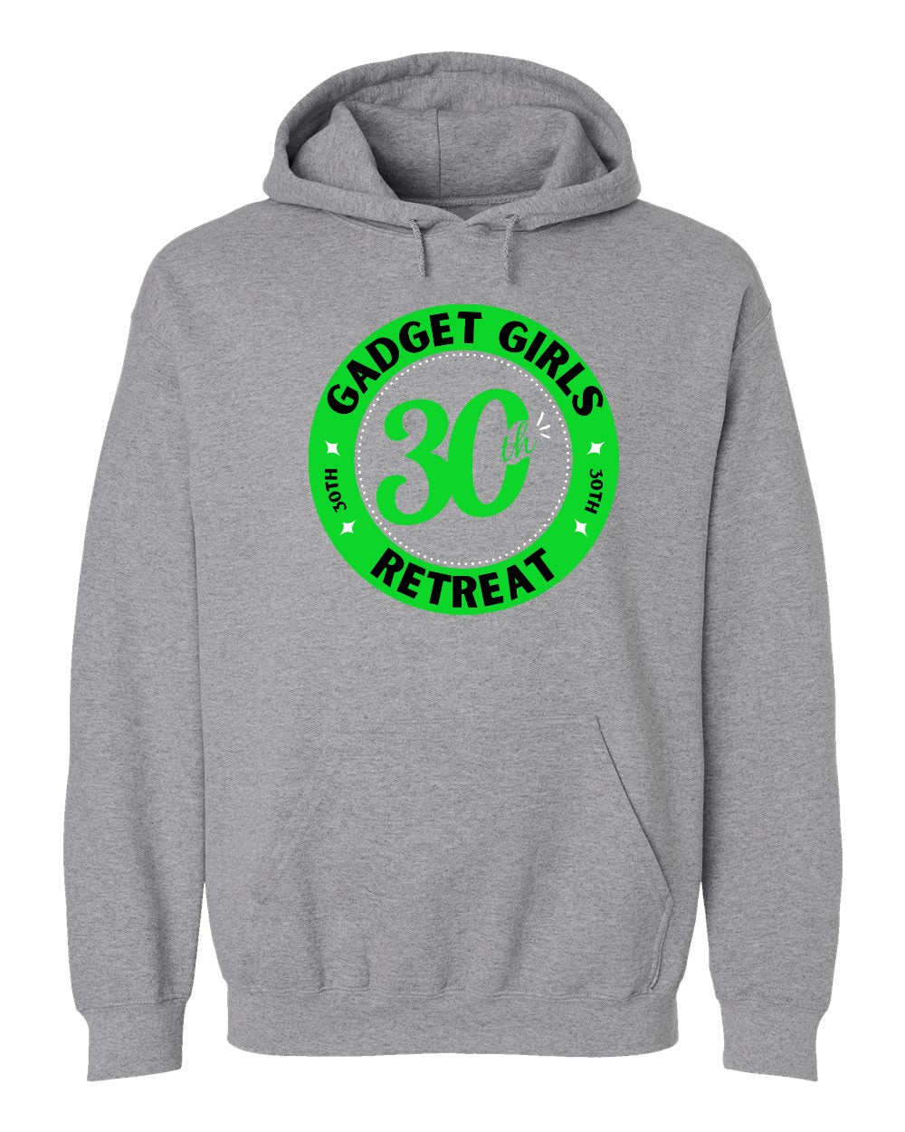 Gadget Girls 30th Retreat Pullover Hoodie Green Logo