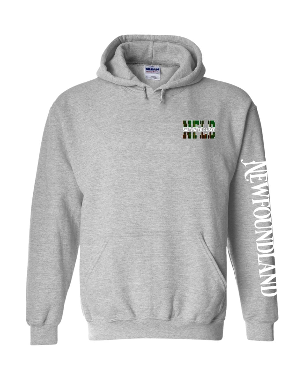 NFLD Saltwater Raised Left Chest and Sleeve Pullover Hoodie - Unisex