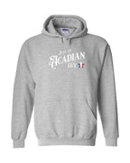 Just an Acadian Guy White Lettering Star Flag Pullover Hoodie - Unisex