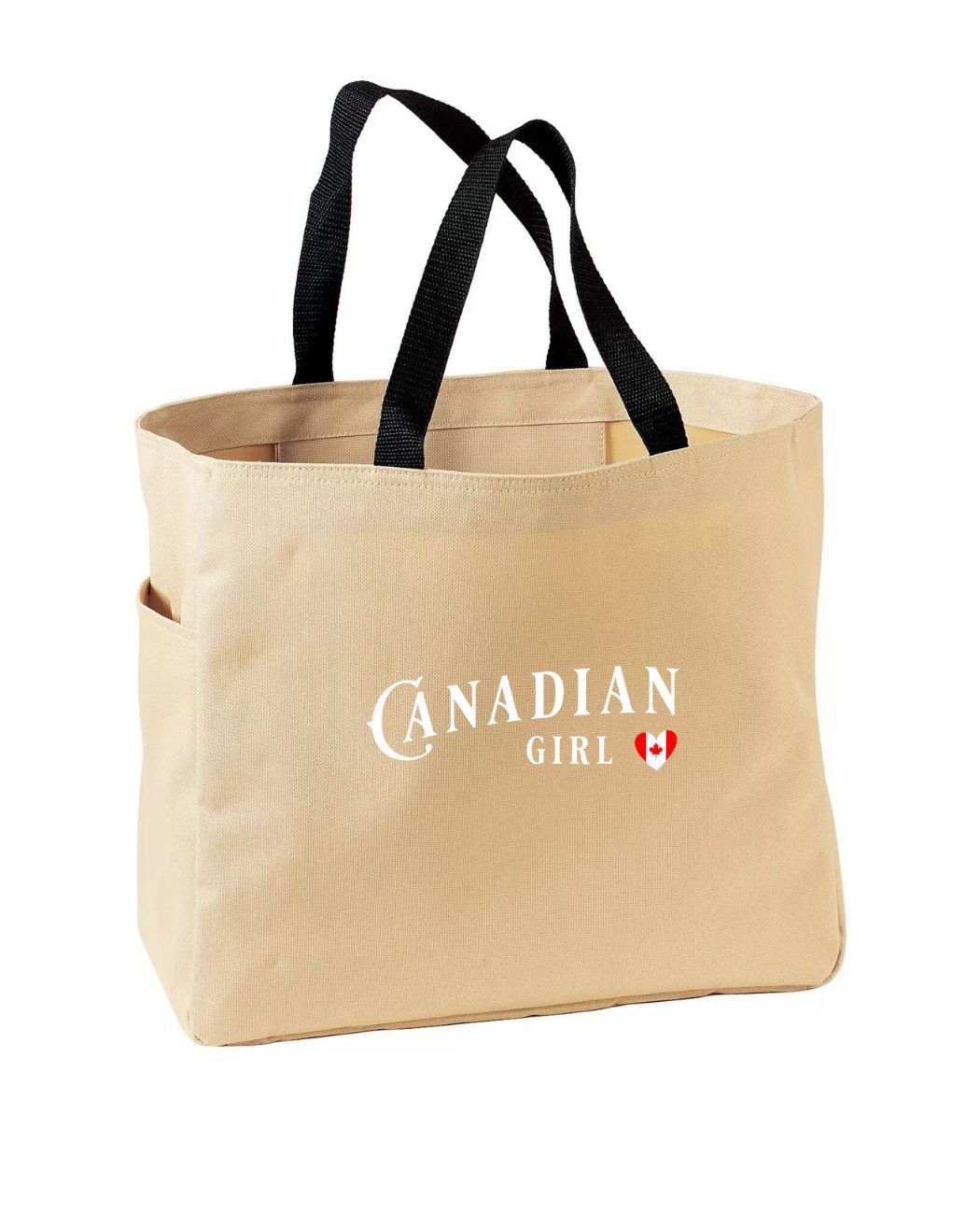 Canadian Girl Heart Flag Tote Bag