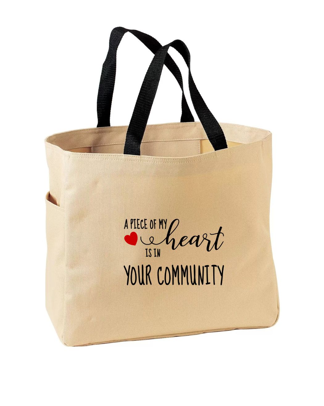 Custom A piece of my Heart your community Tote Bag