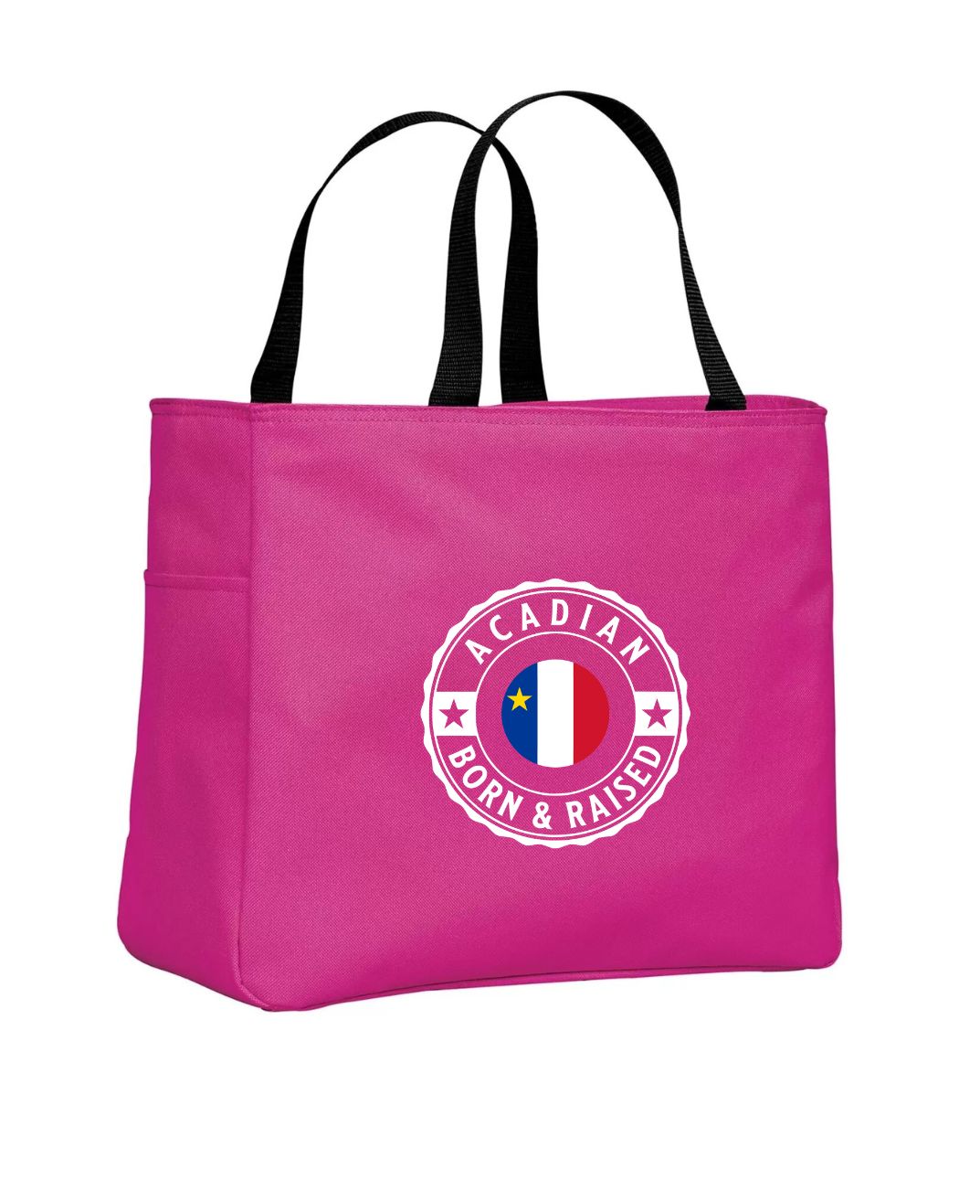 Acadian Born And Raised Acadian Flag Center Tote Bag