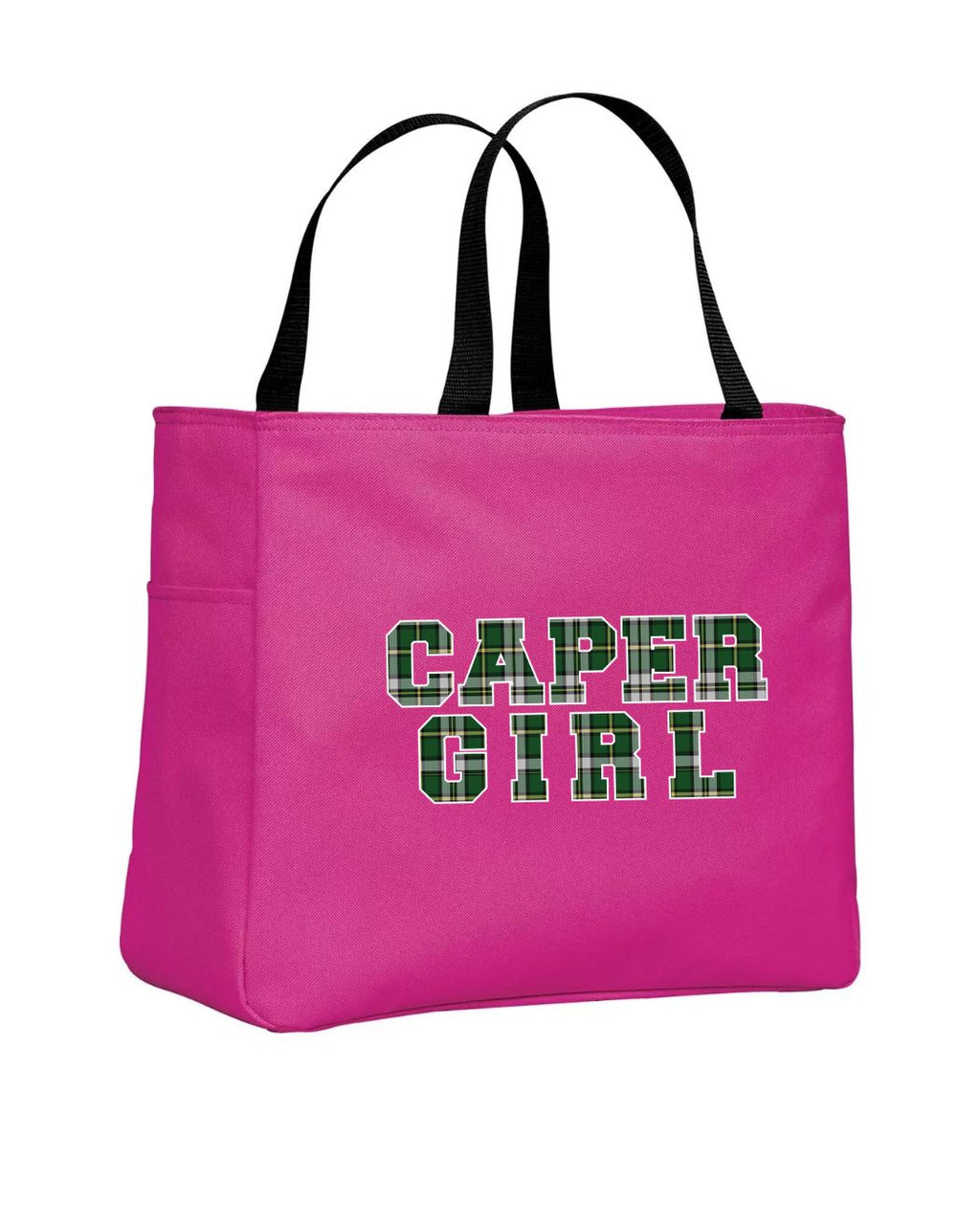 Caper Girl Tartan Lettering Tote Bag