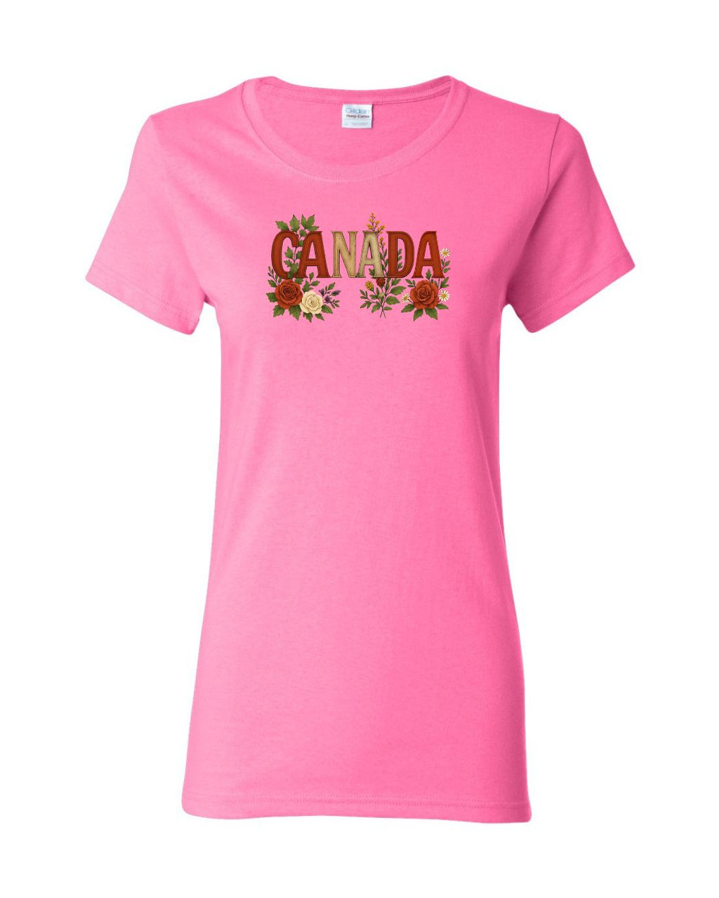 Canada Flowers Design Tee Women's Tee - Gildan Canada (sewn Internationally)