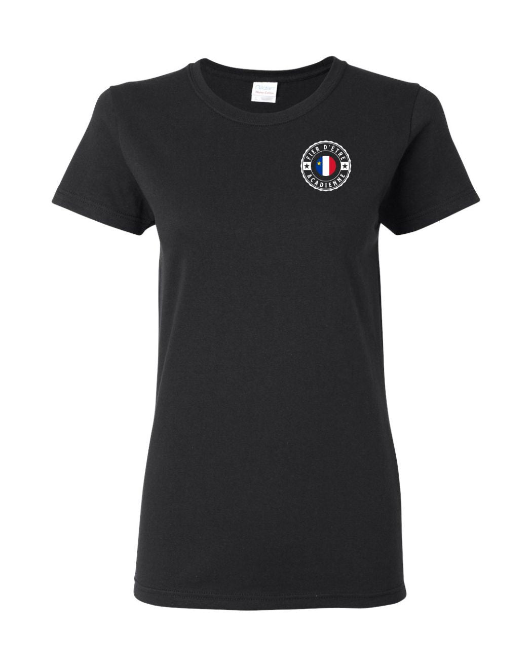 Ne Et Eleve Acadienne Flag Left Chest  Women's Tee