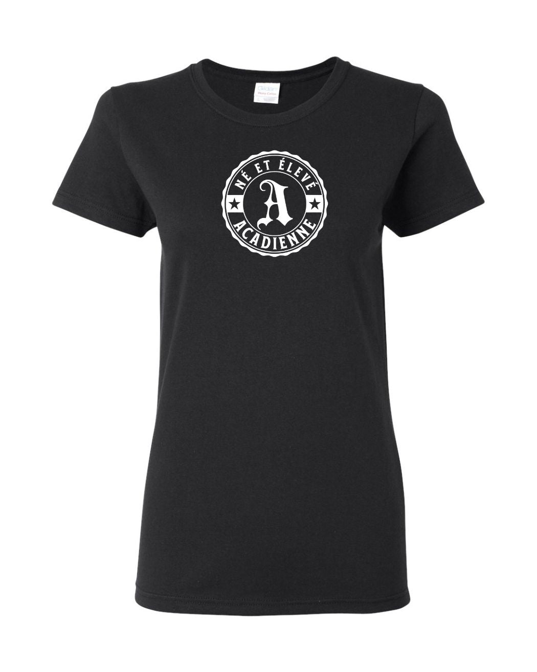 Ne Et Eleve Acadienne Full Front French Version Women's Tee