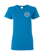 Acadian Born And Raised Flag Left Chest Women's Tee