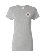 Ne Et Eleve Acadienne Flag Left Chest  Women's Tee