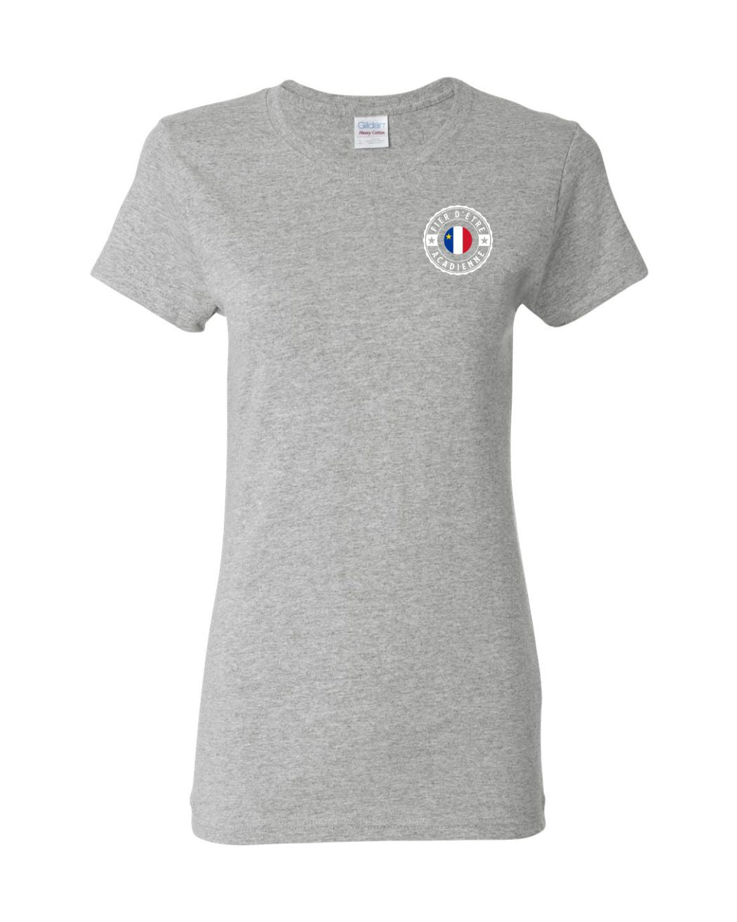 Ne Et Eleve Acadienne Flag Left Chest  Women's Tee
