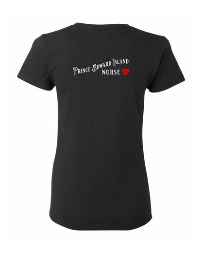 Prince Edward Island Nurse Left Chest and Back Women's Tee