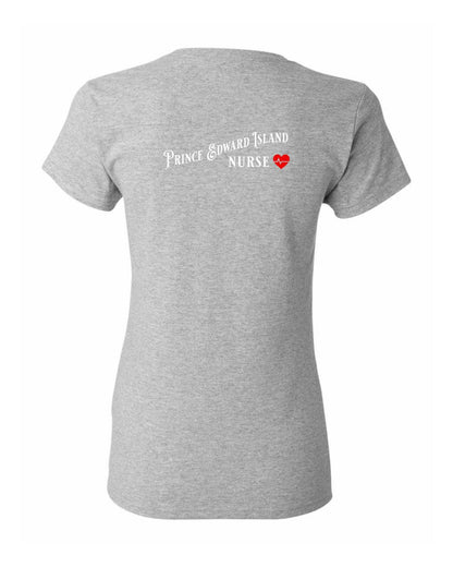 Prince Edward Island Nurse Left Chest and Back Women's Tee
