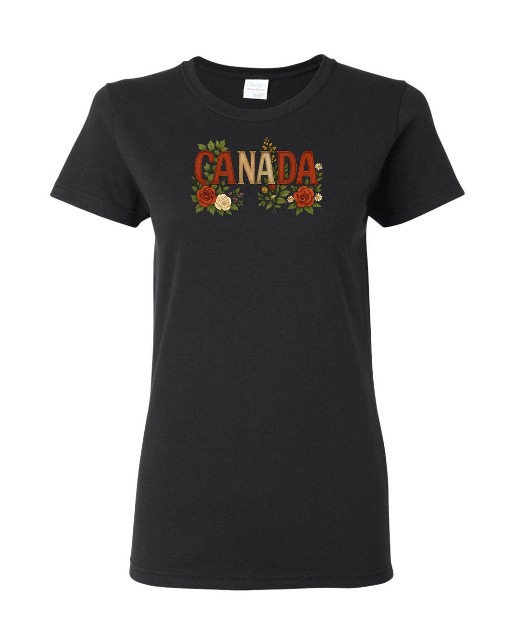 Canada Flowers Design Tee Women's Tee - Gildan Canada (sewn Internationally)