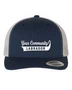 Custom Your Community Name Labrador Retro Trucker Hat