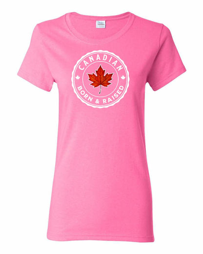 Canadian Born and Raised Full Front Women's Tee