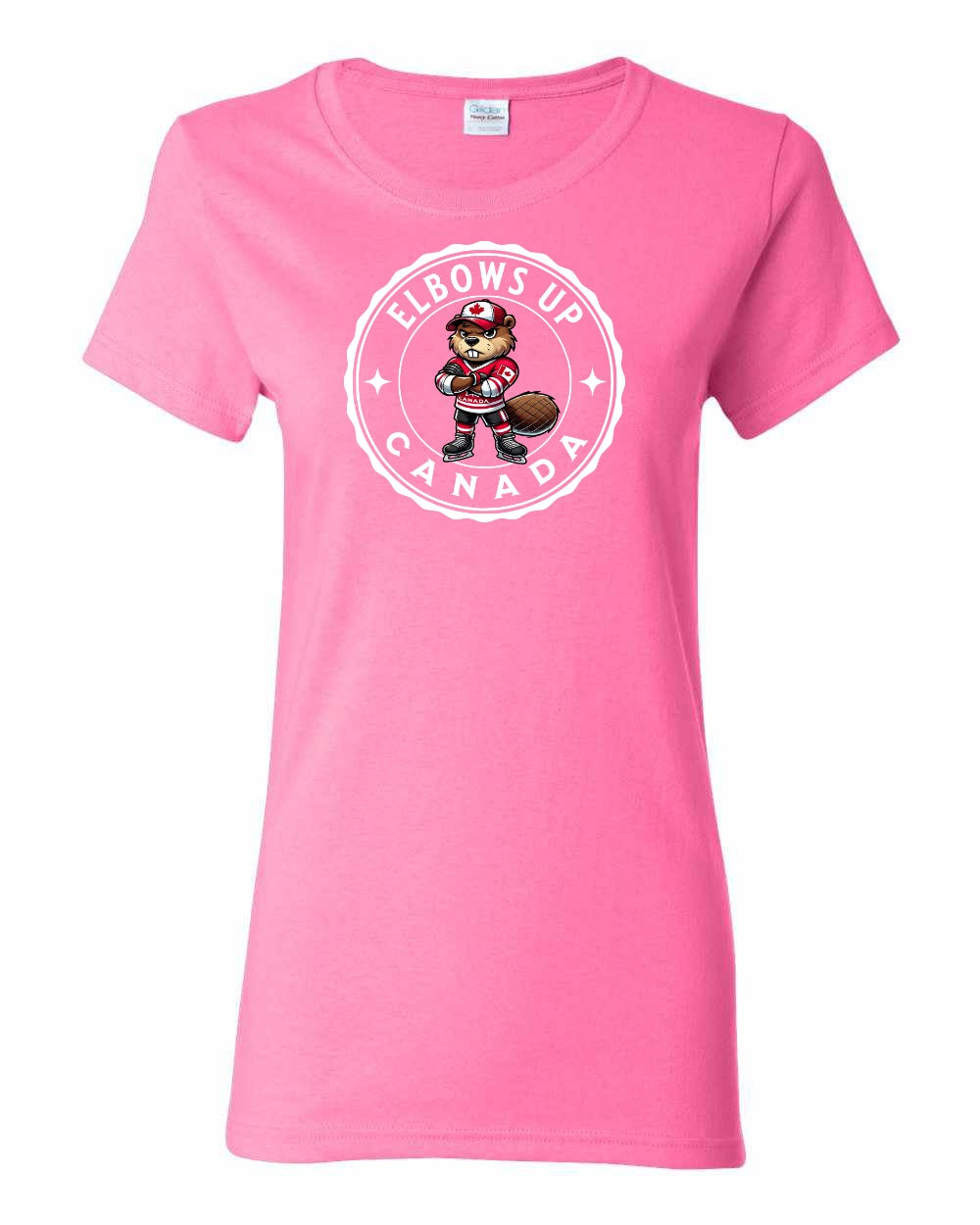 Elbows Up Beaver Women's Tee - Gildan Canada (sewn Internationally)
