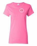 Proud to Be Canadian Heart Left Chest Women's Tee - Gildan Canada (sewn Internationally)