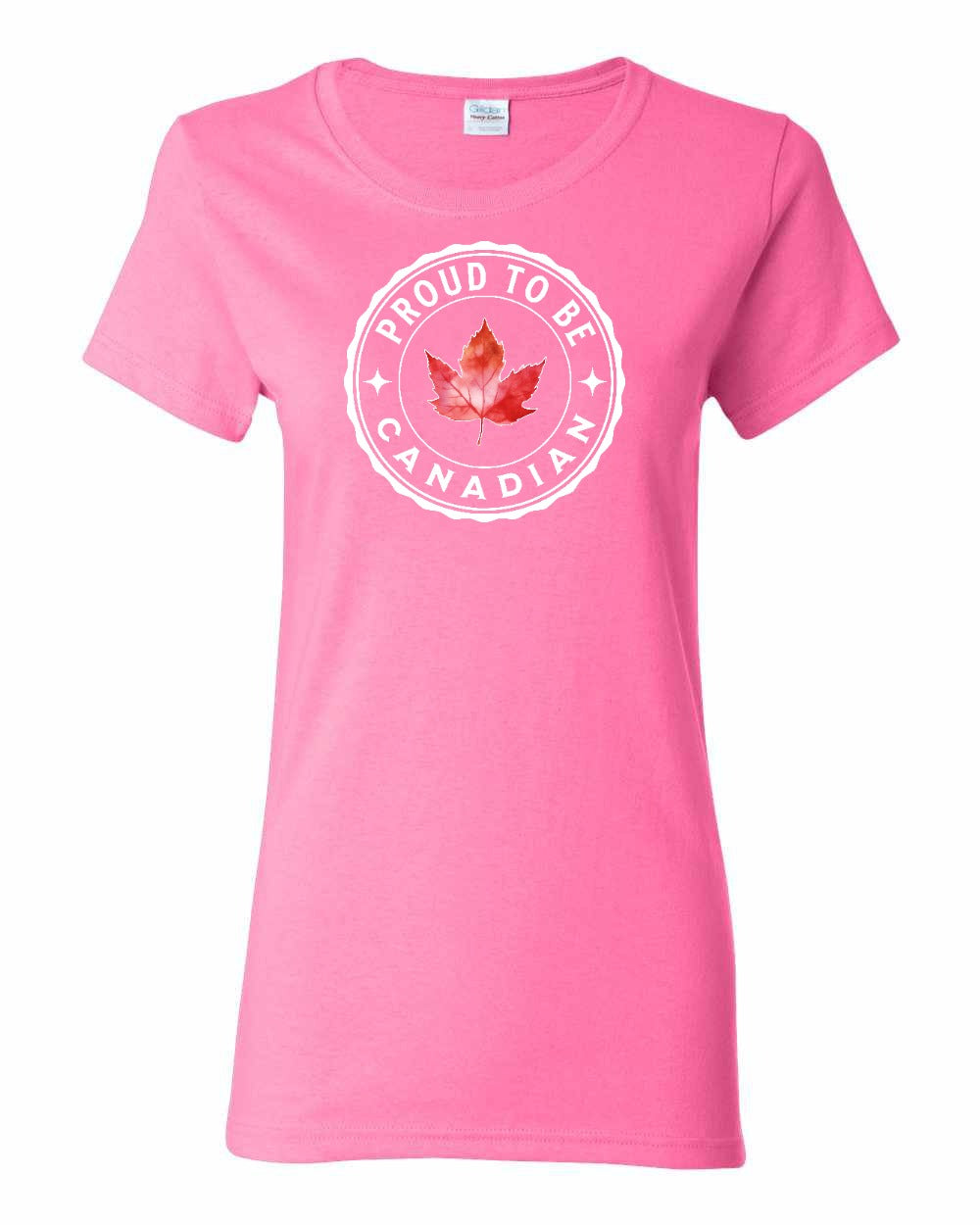 Proud to be Canadian Leaf Women's Tee - Gildan Canada (sewn Internationally)