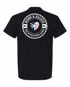 Born and Raised NFLD Heart Flag Left Chest & Back Men's Tee