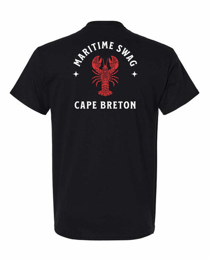 Maritime Swag Cape Breton Mandala Red Lobster Left Chest and Back Men's Tee