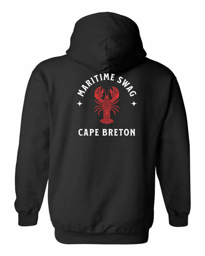 Maritime Swag Cape Breton Mandala Red Lobster Left Chest and Back Pullover Hoodie