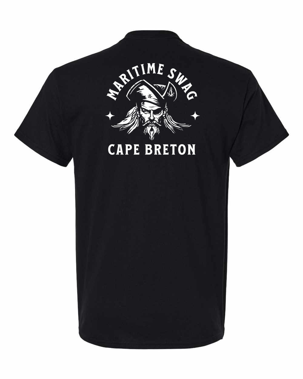Maritime Swag Cape Breton Pirate Left Chest and Back Men's Tee