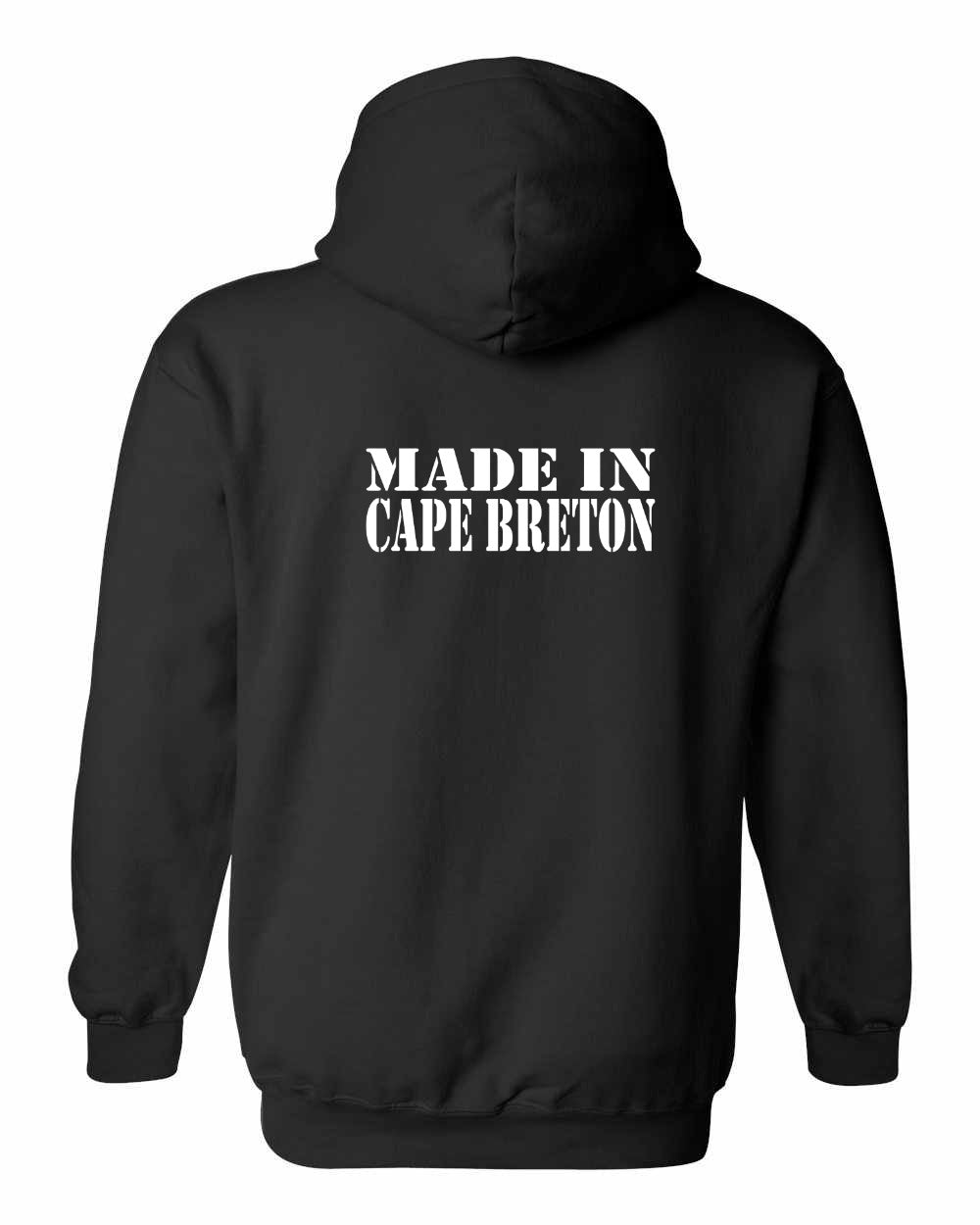 Made In CB White Left Chest and Back Pullover Hoodie - Unisex