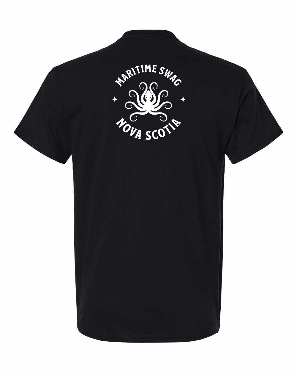 Maritime Swag Nova Scotia Octopus Left Chest and Back mens-tee