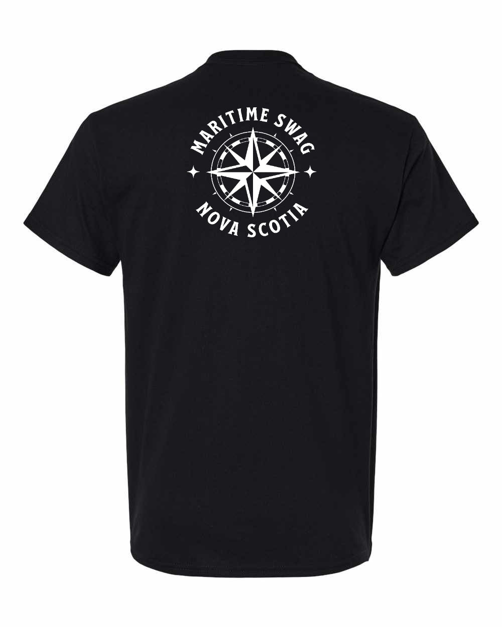 Maritime Swag Nova Scotia Compass Left Chest and Back mens-tee
