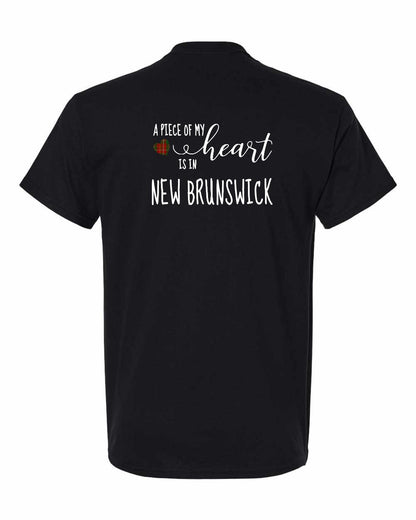 A piece of My heart in New Brunswick (Tartan Heart) Left Chest and Back Men's Tee