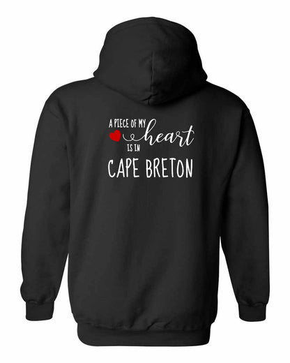 A piece of My heart in Cape Breton (Red Heart) Left Chest and Back Pullover Hoodie