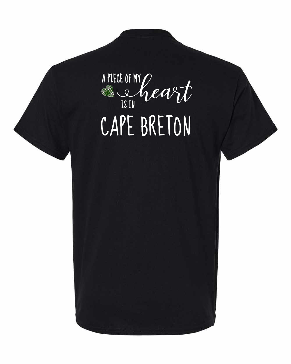 A piece of My heart in Cape Breton (Tartan Heart) Left Chest and Back Men's Tee