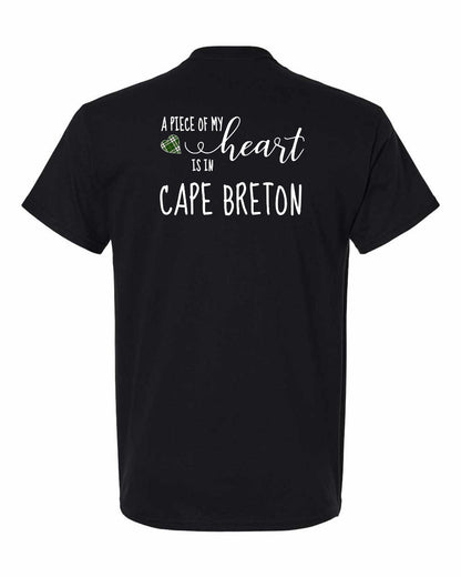 A piece of My heart in Cape Breton (Tartan Heart) Left Chest and Back Men's Tee