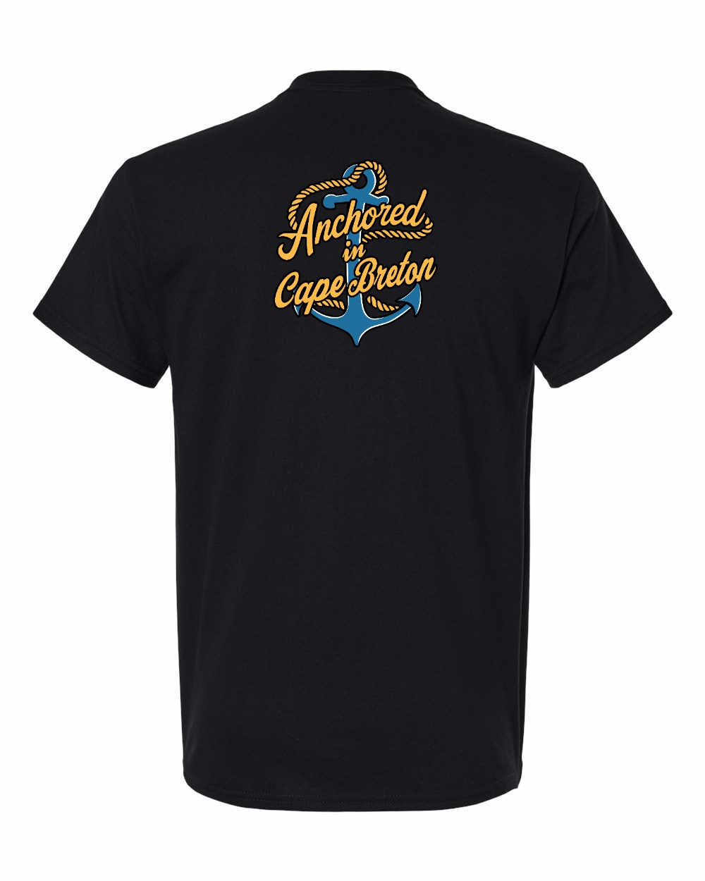 Anchored in Cape Breton (New Design) Left Chest and Back Men's Tee