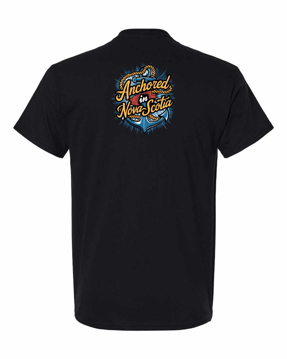 Anchored In Nova Scotia (Old Design) Left Chest and Back mens-tee
