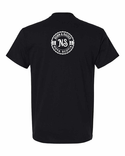 Born & Raised NS Left Chest and Back Men's tee