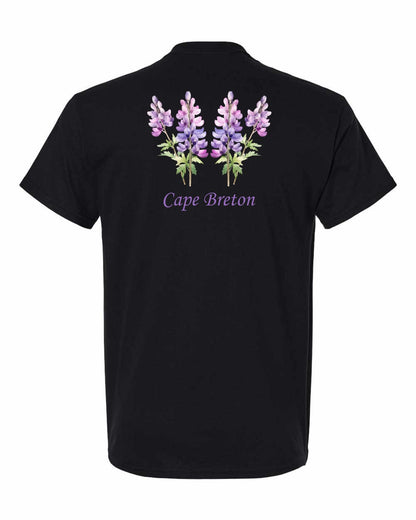 Cape Breton Lupin Left Chest and Back Men's Tee