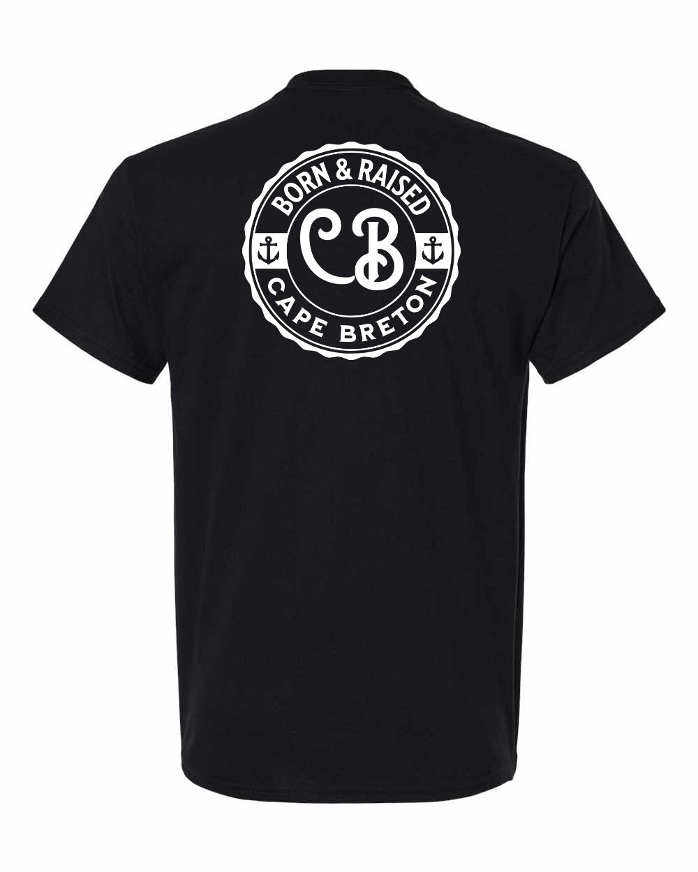 Born & Raised Cape Breton Left Chest and Back Men's Tee