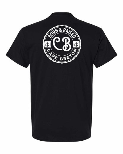 Born & Raised Cape Breton Left Chest and Back Men's Tee