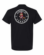 Elbows Up Beaver Left Chest & Back Men's Tee - Gildan Canada (sewn Internationally)