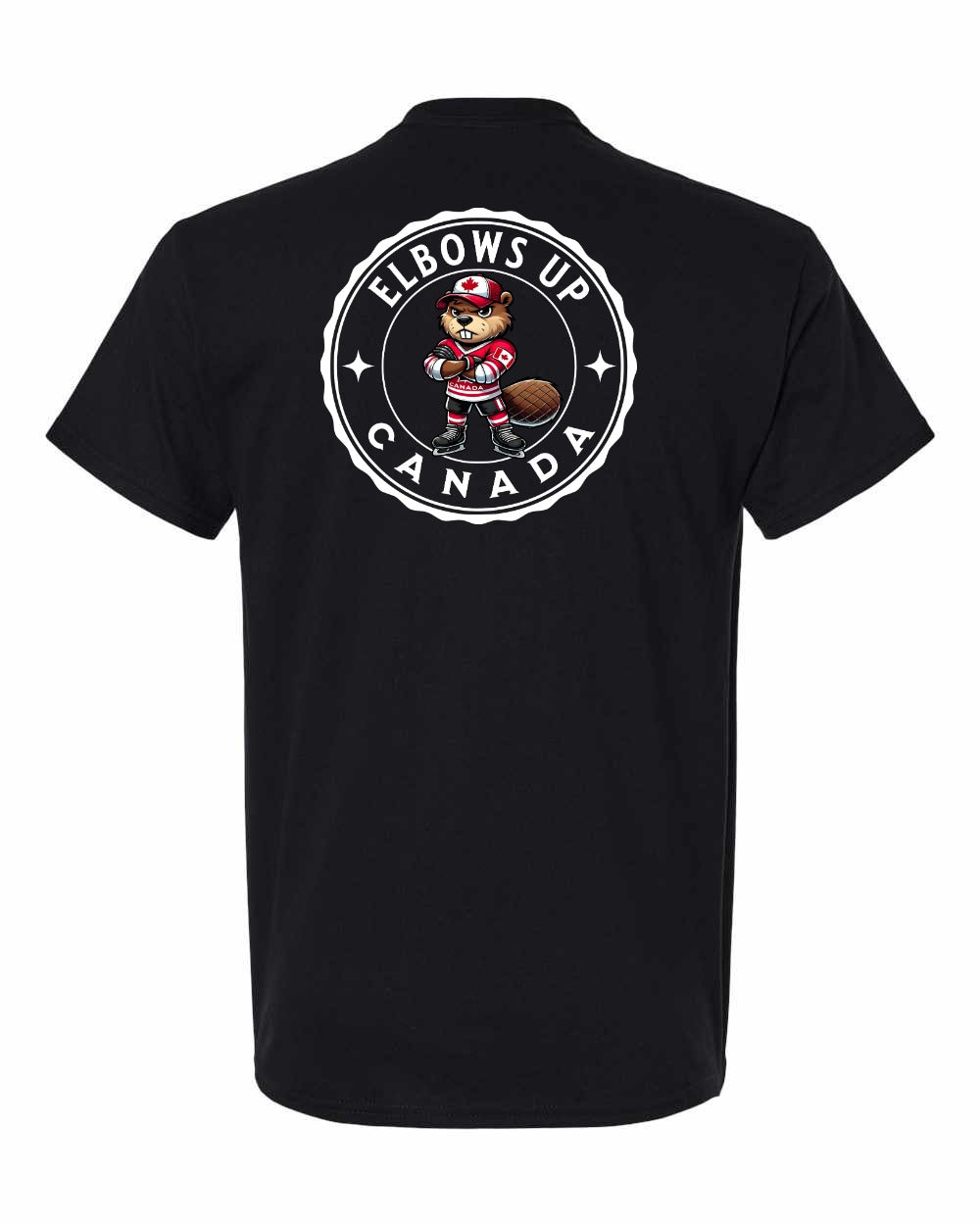 Elbows Up Beaver Left Chest & Back Men's Tee