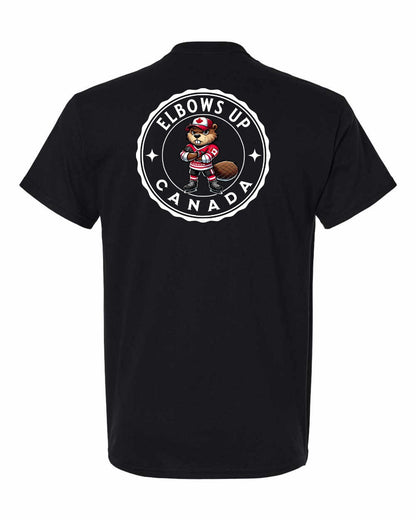 Elbows Up Beaver Left Chest & Back Men's Tee