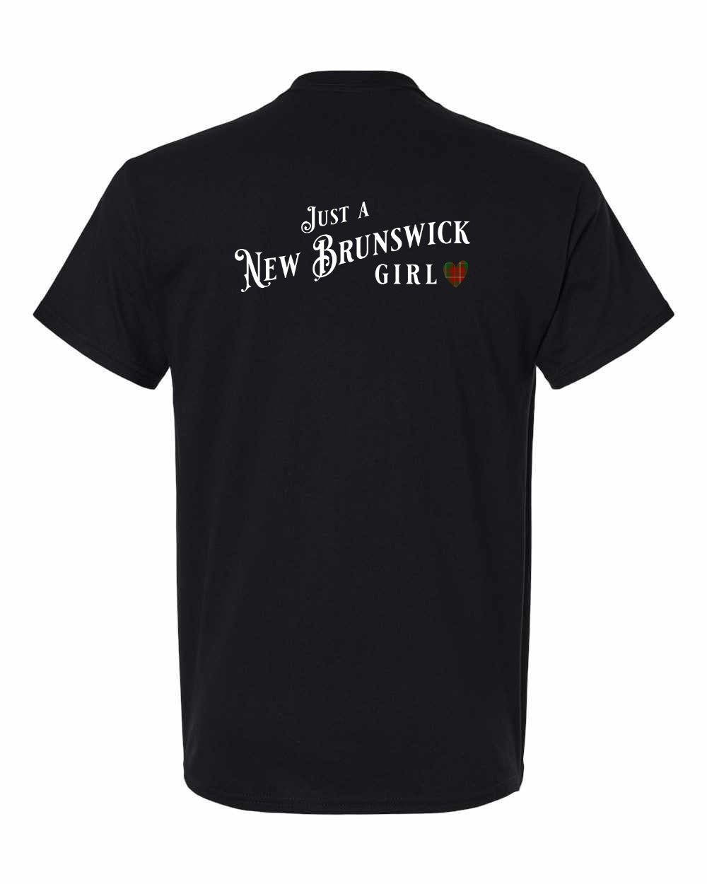 New Brunswick Girl Tartan heart Left Chest and Back Men's Tee