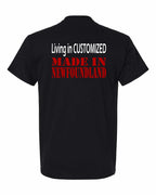 Living in Custom Made in NFLD Left Chest and Back Men's Tee
