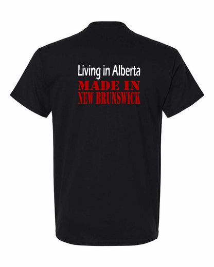 Living Alberta Made in New Brunswick Left Chest and Back Men's Tee